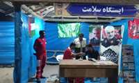 خدمت‌رسانی بسیج جامعه پزشکی سیریک در نمایشگاه دفاع مقدس